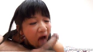 Extraordinary teen Yuuri Hozumi is getting a nice facial cumshot in the end of her fucking session